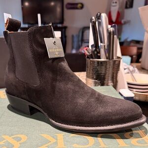 Buck & Brana Men's Black Suede Ankle Boots